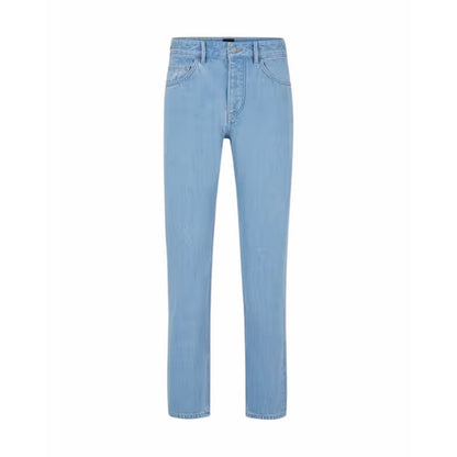 Pastel Blue - Front - Boss Mens Denim 5 Pockets Straight Jeans