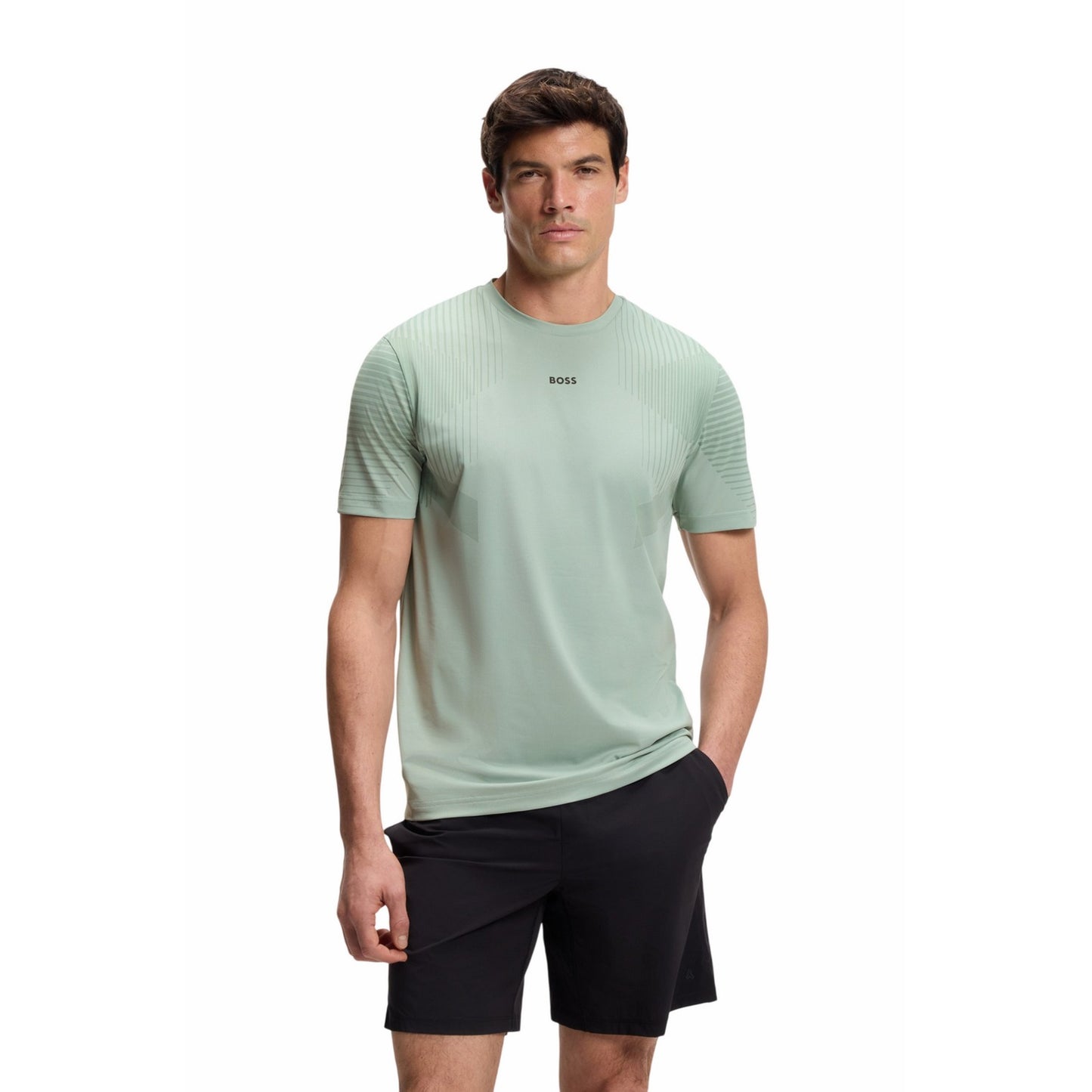 Green - Side - Boss Mens Active T-Shirt