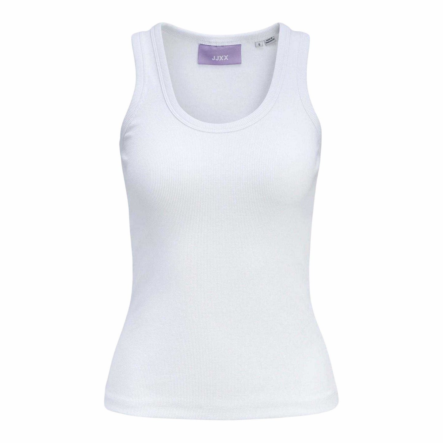 Bright White - Front - JJXX Womens-Ladies Frida Ribbed Tank Top
