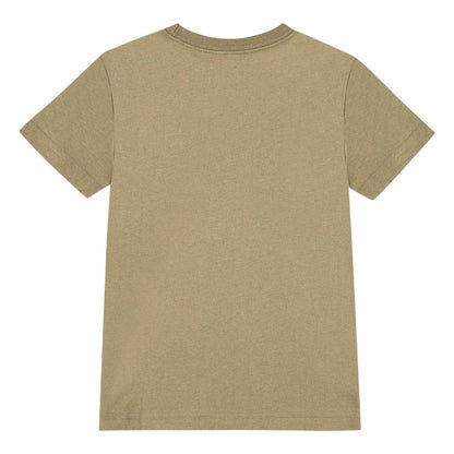 Parachute Beige - Back - Nike Childrens-Kids Brandmark Logo Stack T-Shirt