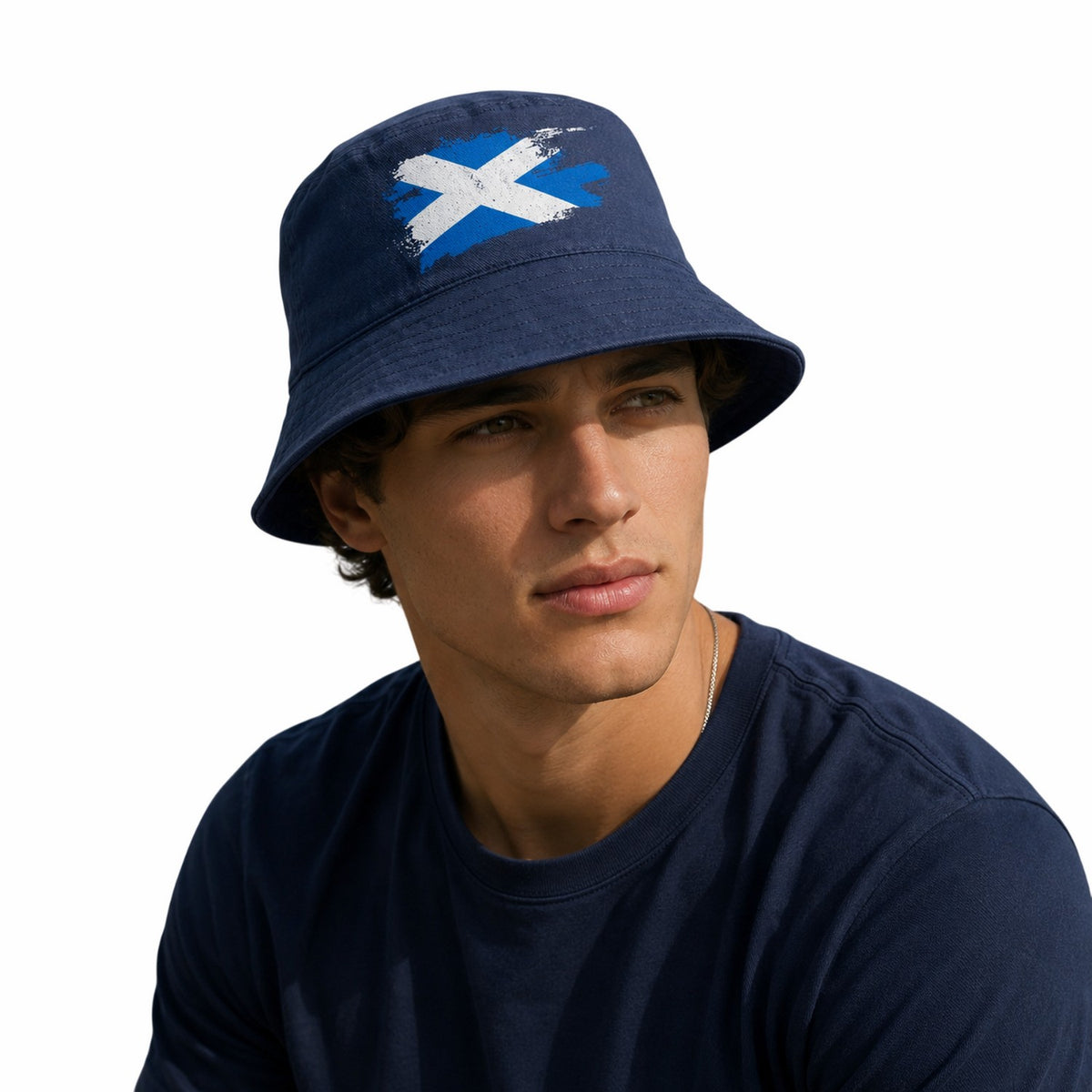 Blue-White - Back - Sport Direct Scottish Flag Bucket Hat