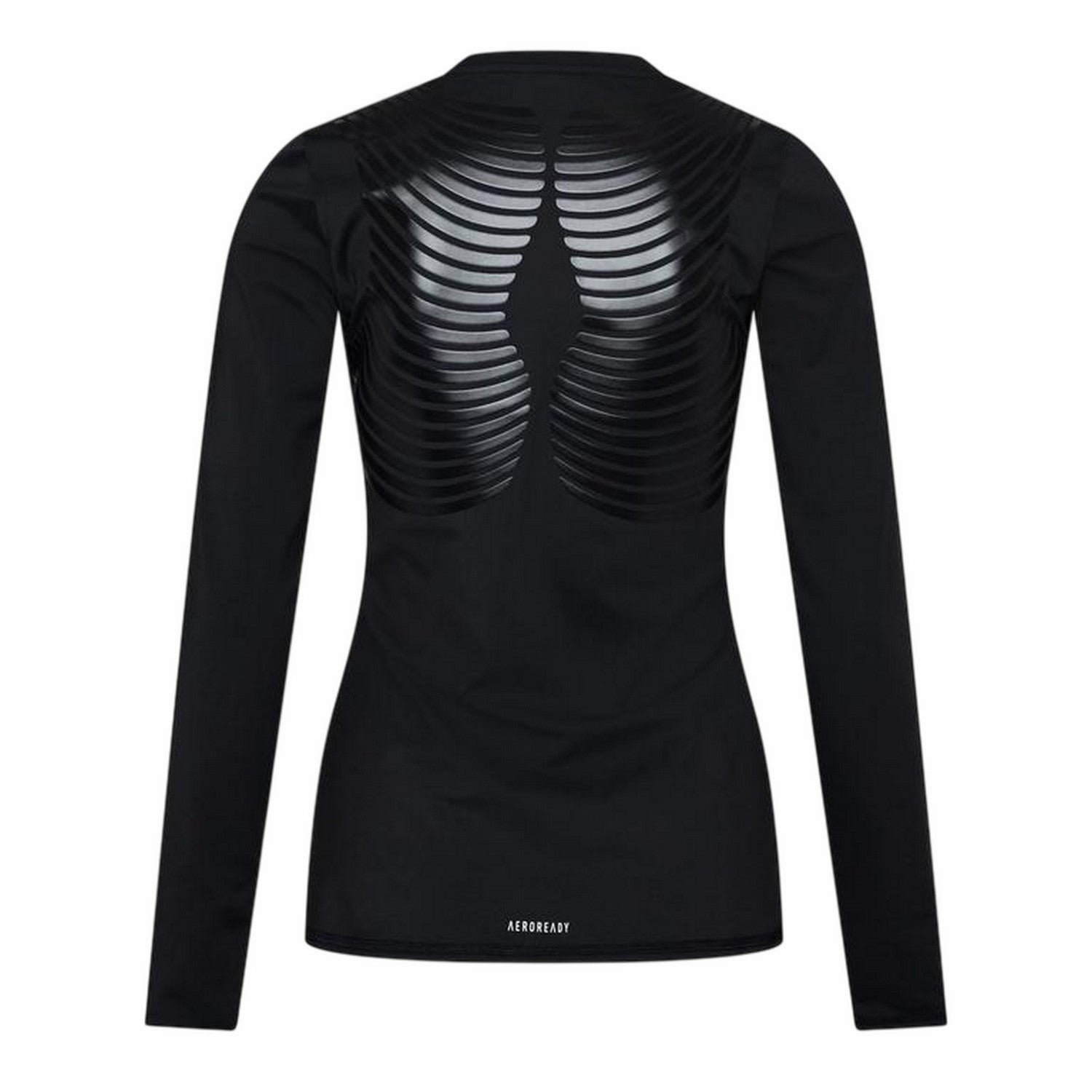 Black - Back - Adidas Womens-Ladies Contrast Back Print Long-Sleeved T-Shirt