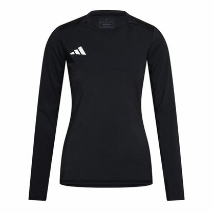 Black - Front - Adidas Womens-Ladies Contrast Back Print Long-Sleeved T-Shirt