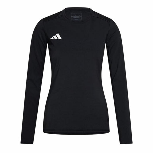 Black - Front - Adidas Womens-Ladies Contrast Back Print Long-Sleeved T-Shirt