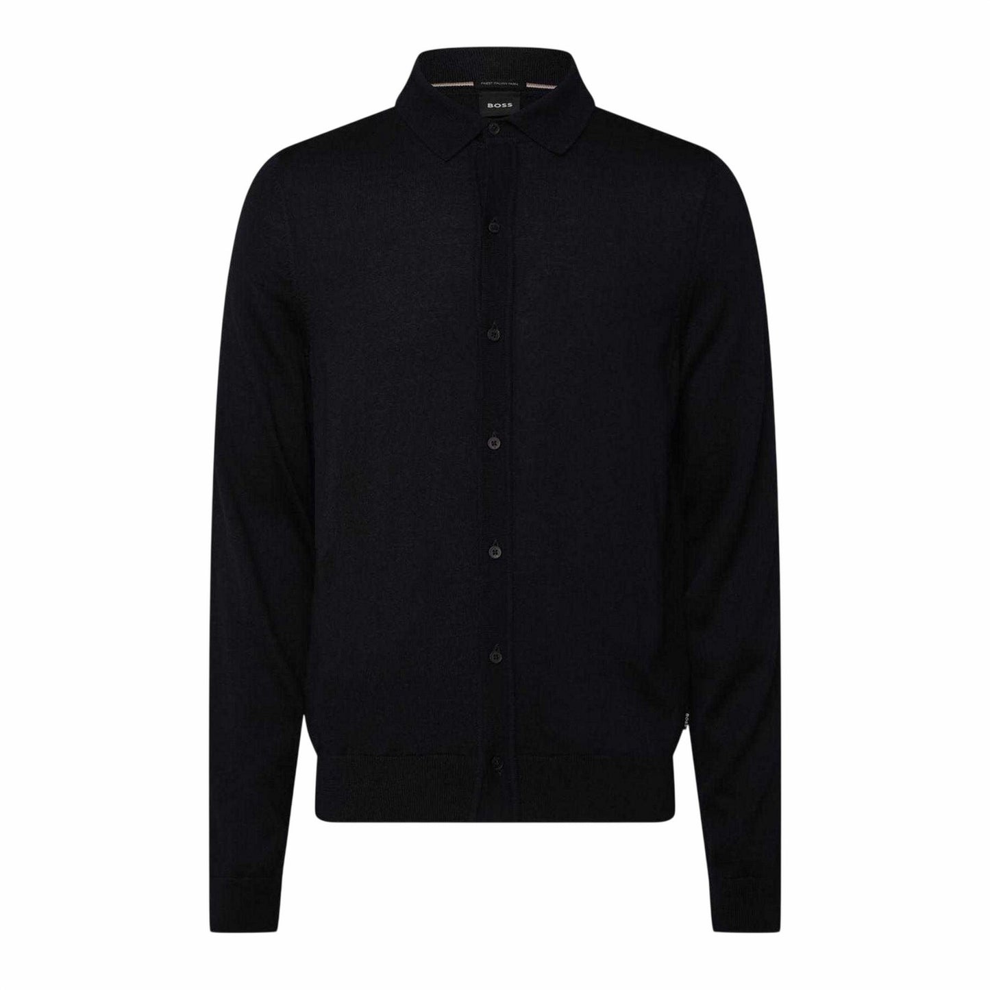 Dark Blue - Front - Boss Mens Virgin Wool Shirt