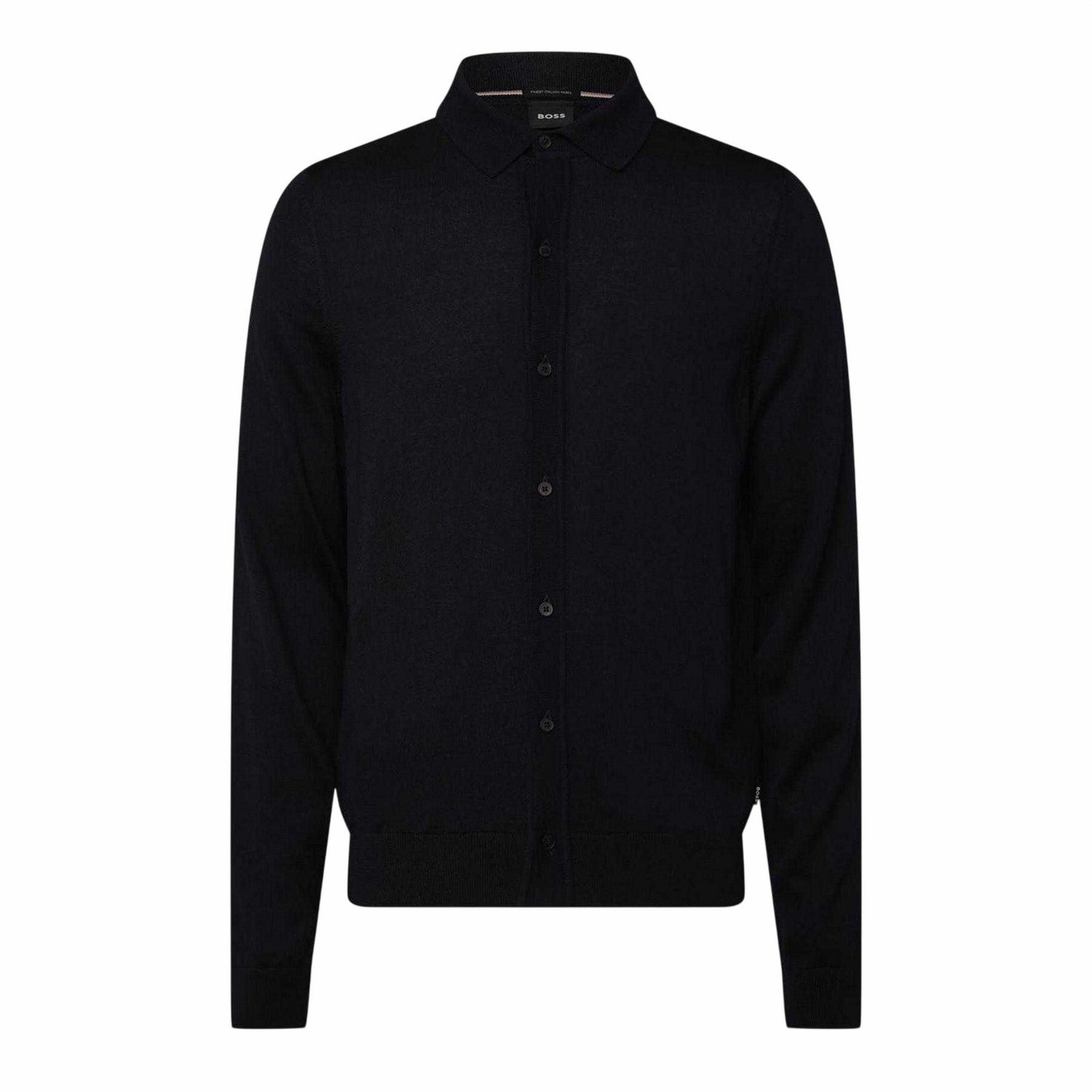 Dark Blue - Front - Boss Mens Virgin Wool Shirt