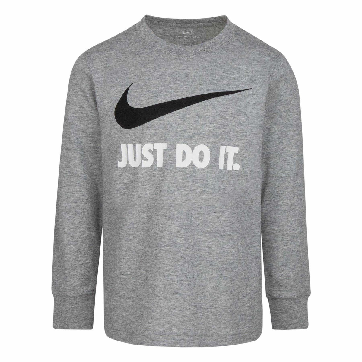 Dark Grey - Front - Nike Childrens-Kids Just Do It Swoosh Long-Sleeved T-Shirt