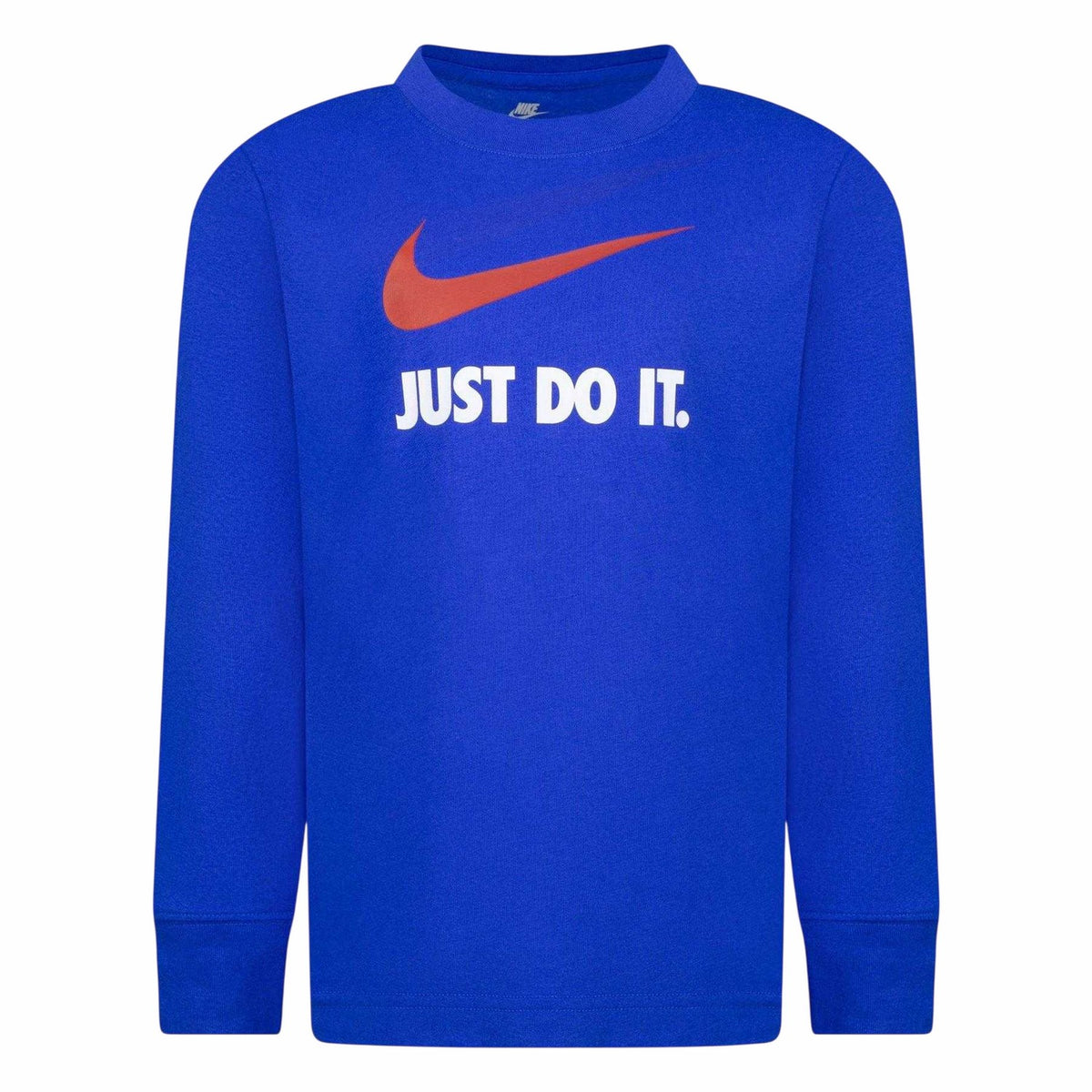 Game Royal - Front - Nike Childrens-Kids Just Do It Swoosh Long-Sleeved T-Shirt