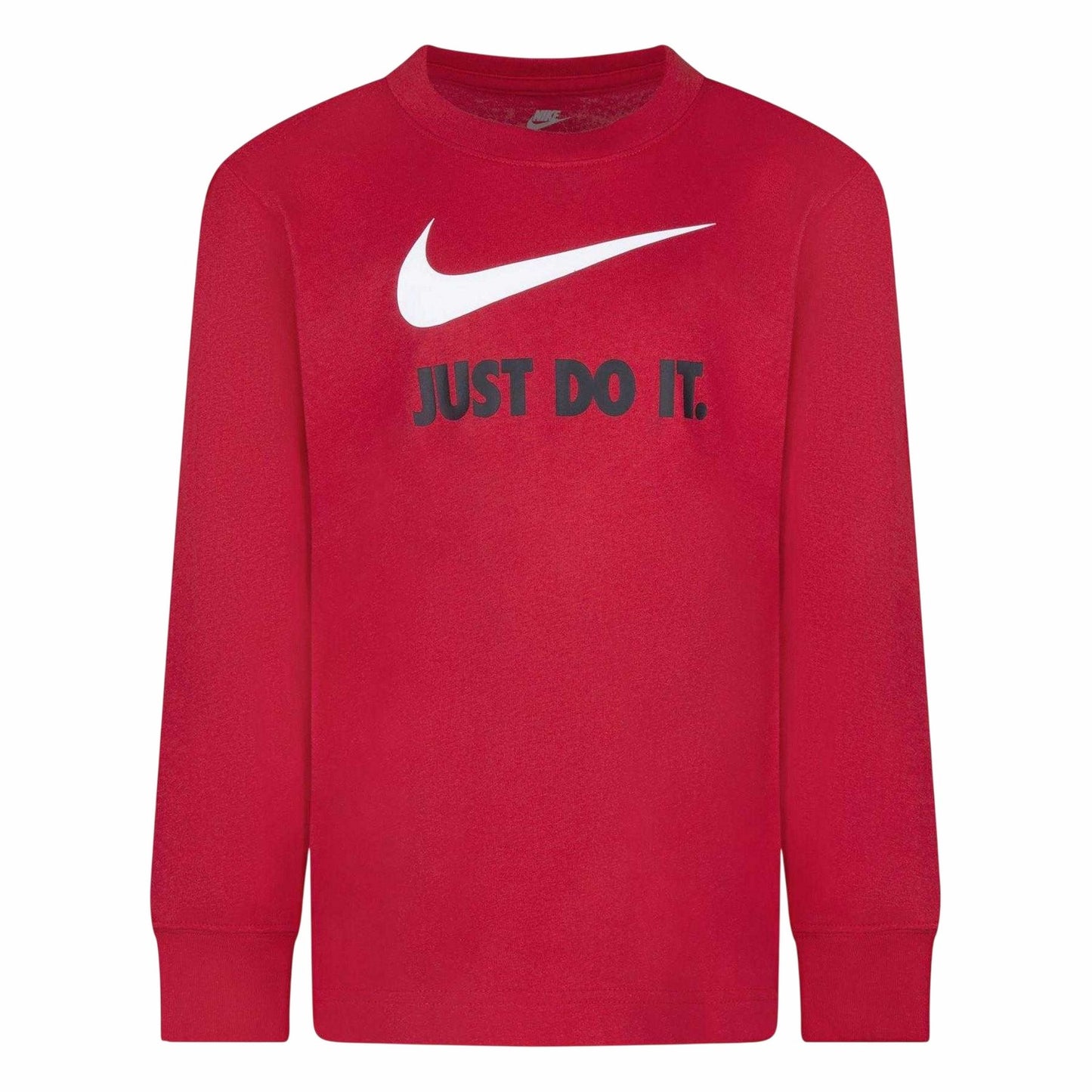 University Red - Front - Nike Childrens-Kids Just Do It Swoosh Long-Sleeved T-Shirt