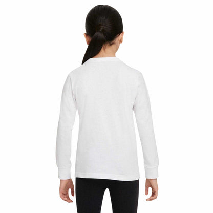 White - Back - Nike Childrens-Kids Just Do It Swoosh Long-Sleeved T-Shirt