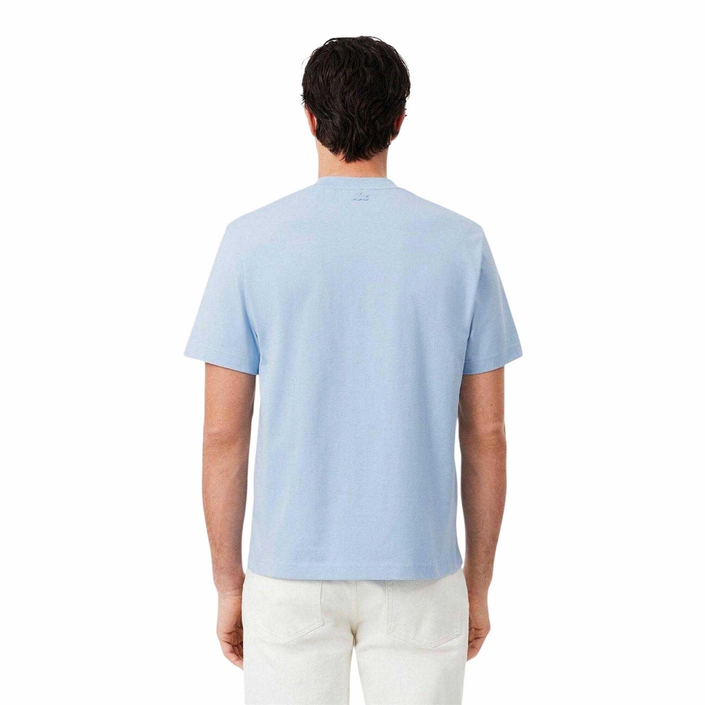Blue - Back - Lacoste Mens Logo Cotton T-Shirt