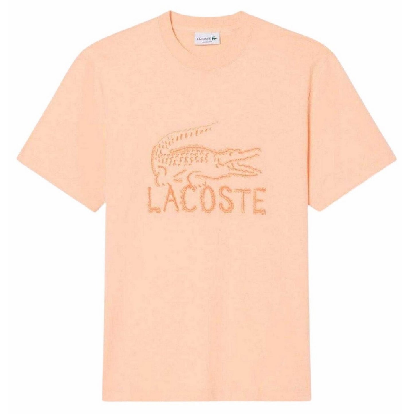 Pink - Front - Lacoste Mens Logo Cotton T-Shirt