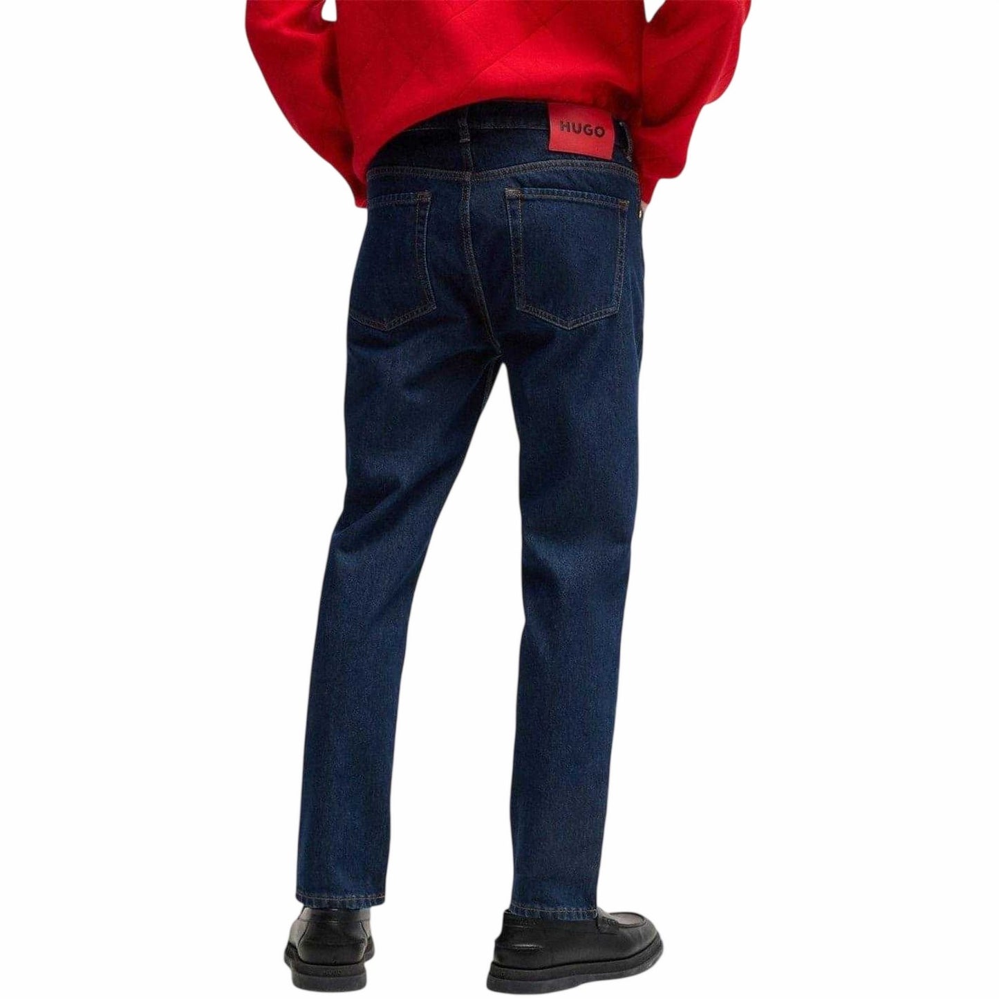 Navy - Back - Hugo Mens Denim Mid Rise Slim Jeans