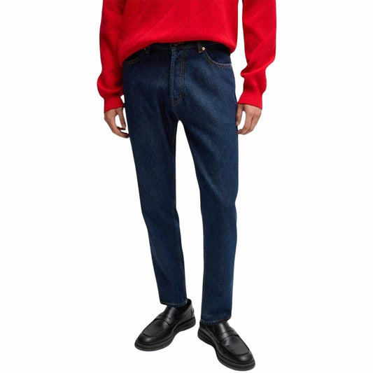 Navy - Front - Hugo Mens Denim Mid Rise Slim Jeans
