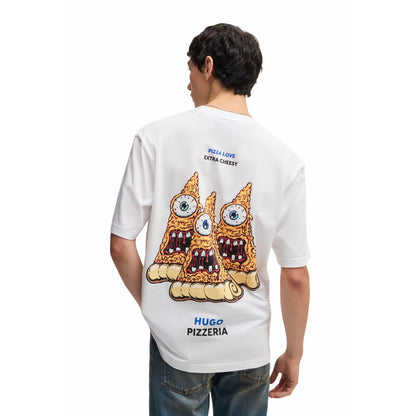 White - Back - Hugo Boss Mens Nizzerio Pizza T-Shirt