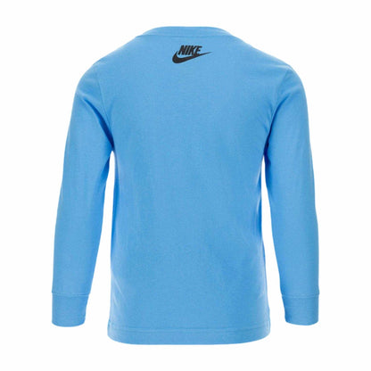 University Blue - Back - Nike Childrens-Kids Outline Camo Long-Sleeved T-Shirt