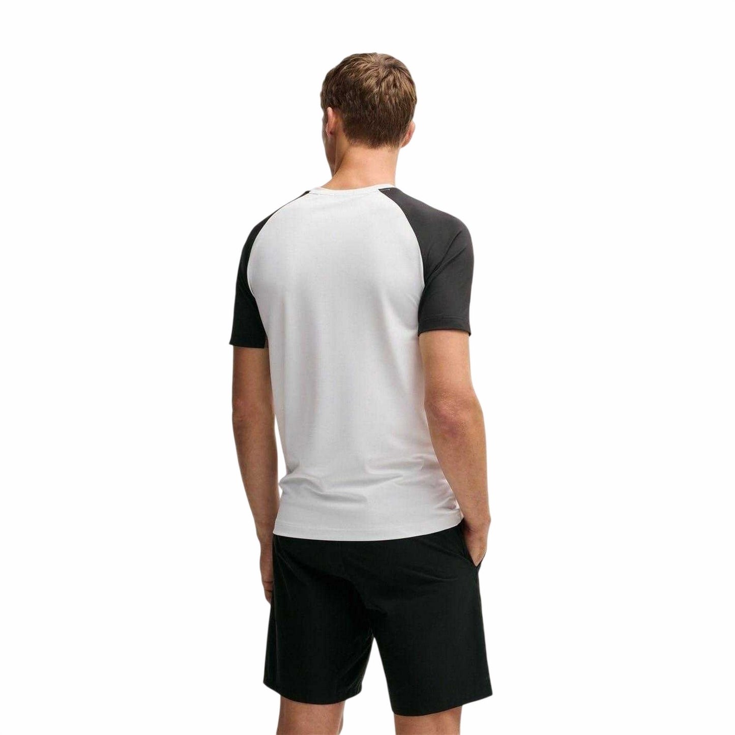 White - Back - Boss Mens Colour Block Raglan T-Shirt
