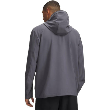 Charcoal Grey - Back - Under Armour Mens Unstoppable Performance Training Hooded Jacket