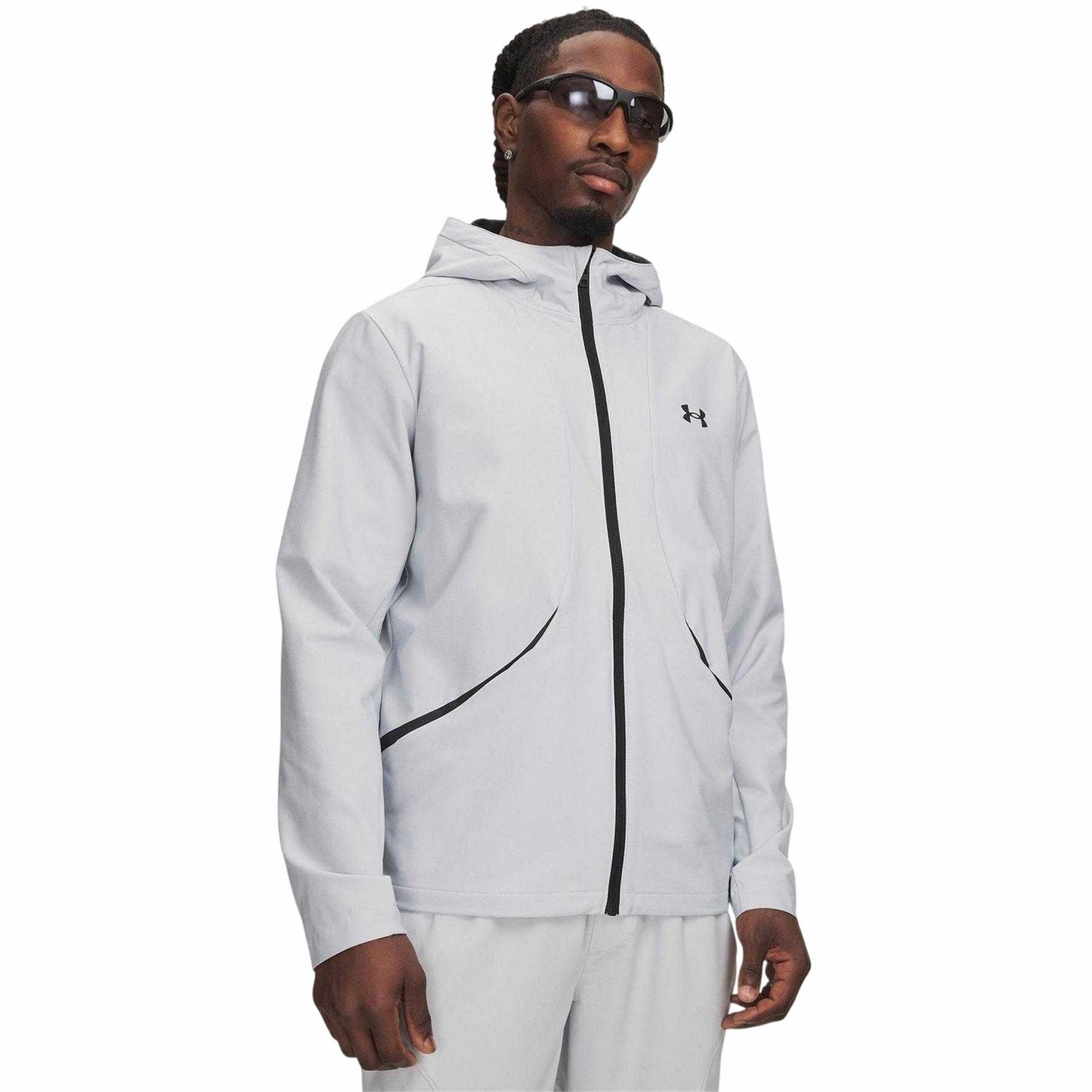 Grey-Black - Front - Under Armour Mens Unstoppable Performance Training Hooded Jacket