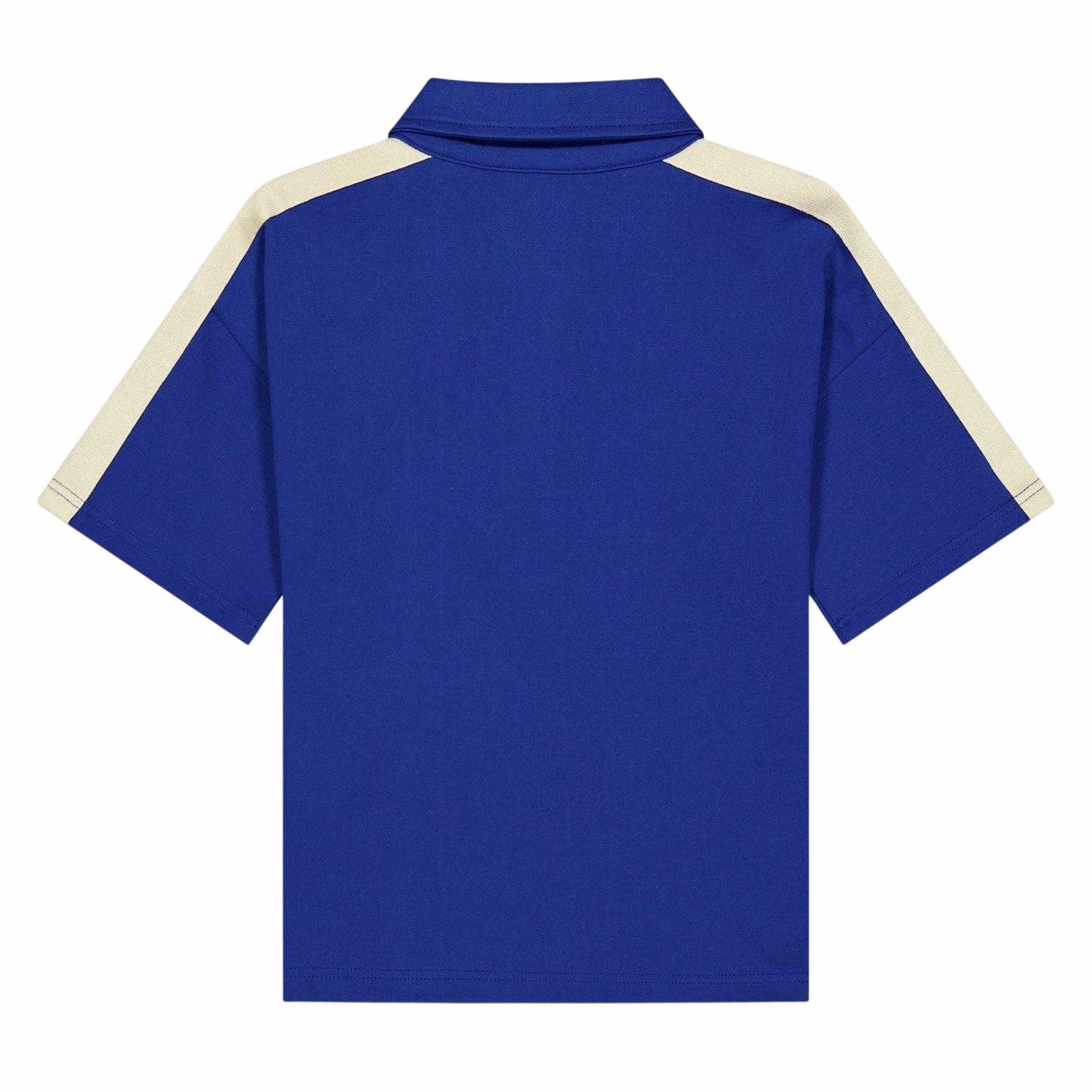 Blue - Back - Palm Angels Childrens-Kids Track Logo Woven Stretch Polo Shirt
