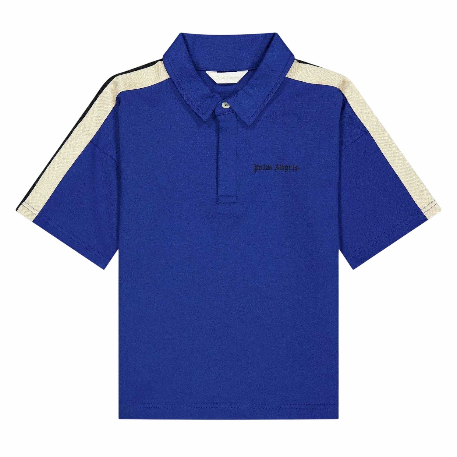 Blue - Front - Palm Angels Childrens-Kids Track Logo Woven Stretch Polo Shirt