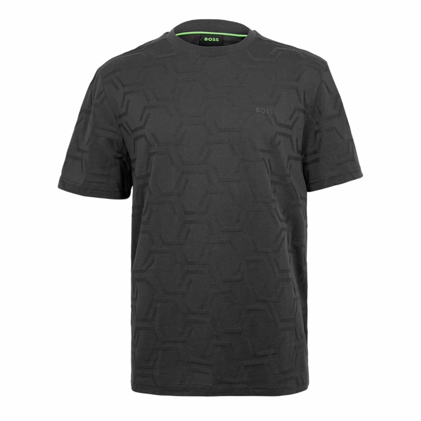 Dark Blue - Front - Boss Mens HexaQuilt Regular T-Shirt