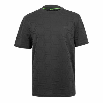 Dark Blue - Front - Boss Mens HexaQuilt Regular T-Shirt