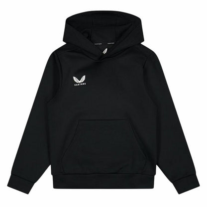 Caviar-Black - Front - Castore Childrens-Kids Logo Polyester Hoodie