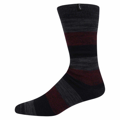 Grey-Cobalt Blue-Maroon - Side - Lee Mens Colour Block Crew Socks (Pack of 2)