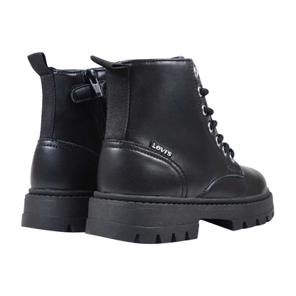Black - Back - Levis Childrens-Kids Pasadena Combat Boots