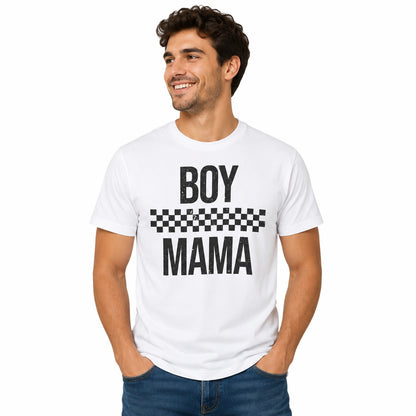 White - Back - AWD Womens-Ladies Checkered Mothers Day T-Shirt