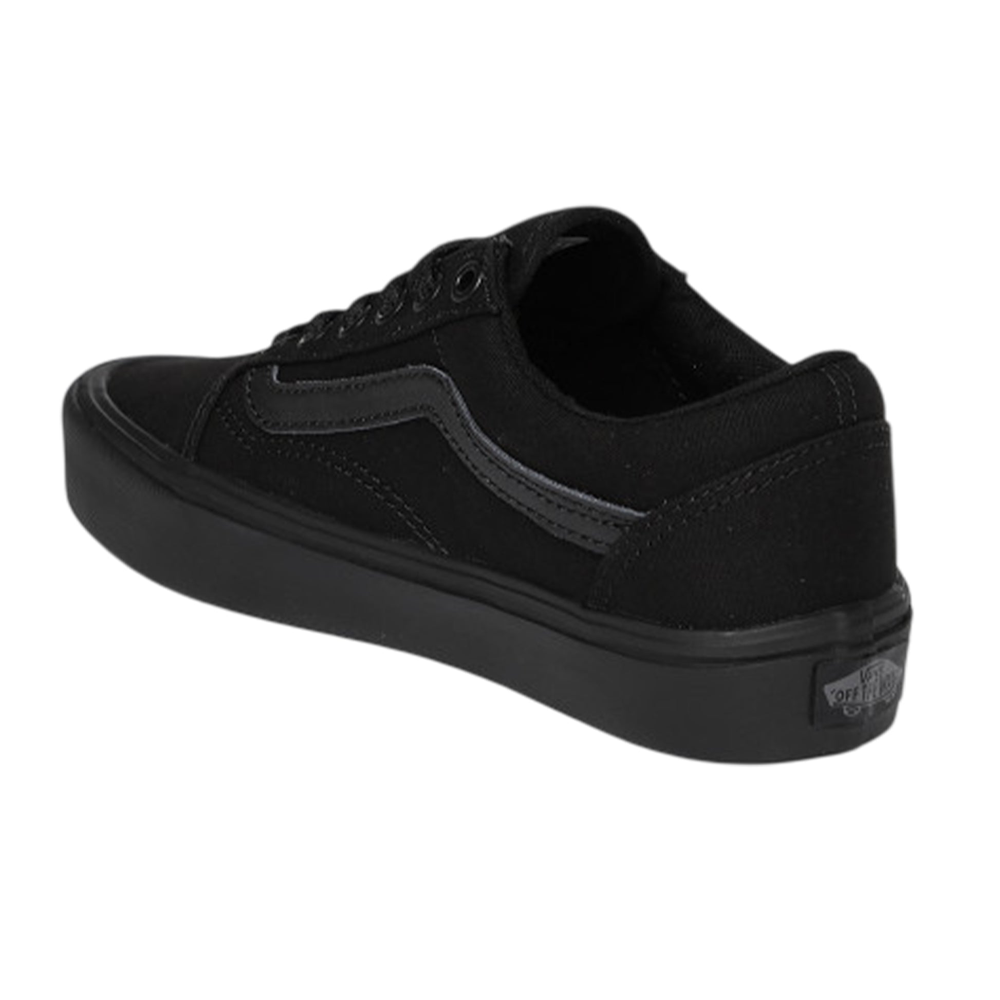 Black - Back - Vans Mens Ryland Side Stripe Canvas Shoes