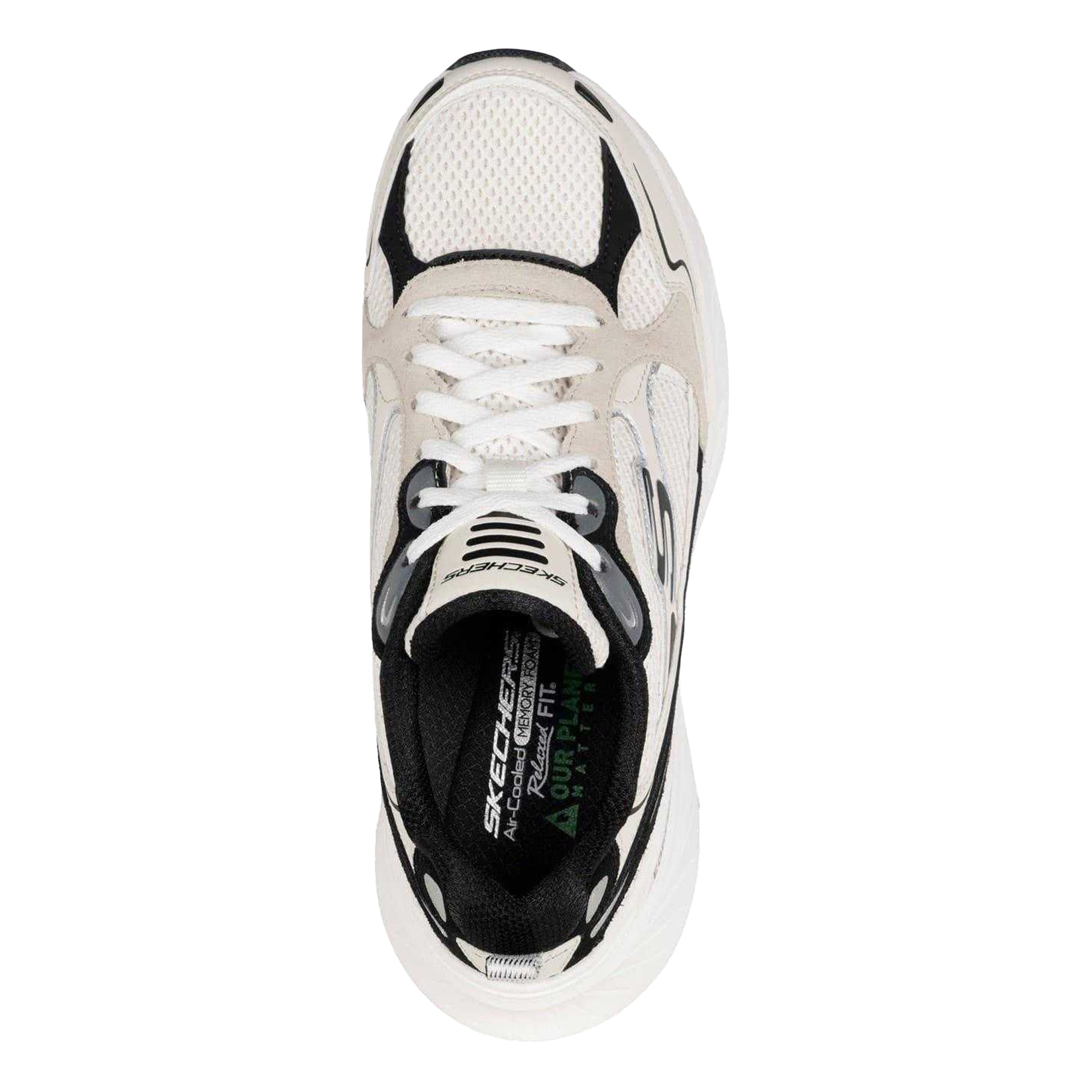 Natural-Black - Side - Skechers Womens-Ladies Edgeride Lace Up Trainers
