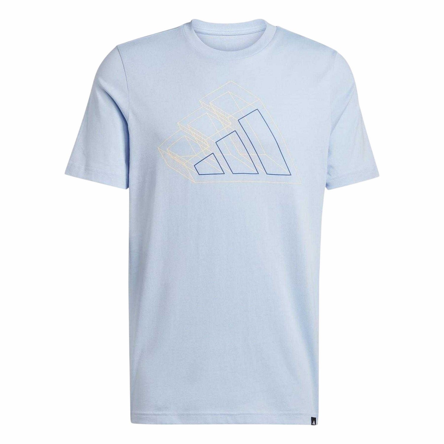 Glow Blue - Front - Adidas Mens Logo T-Shirt