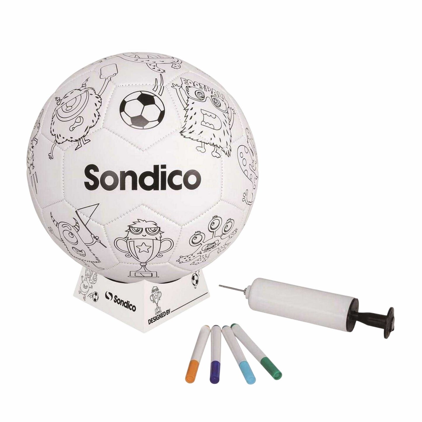 White - Side - Sondico Childrens-Kids Colour In Football Set