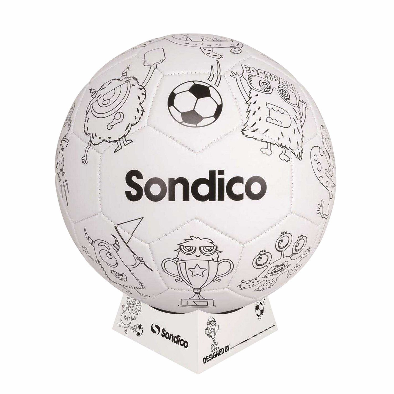 White - Front - Sondico Childrens-Kids Colour In Football Set