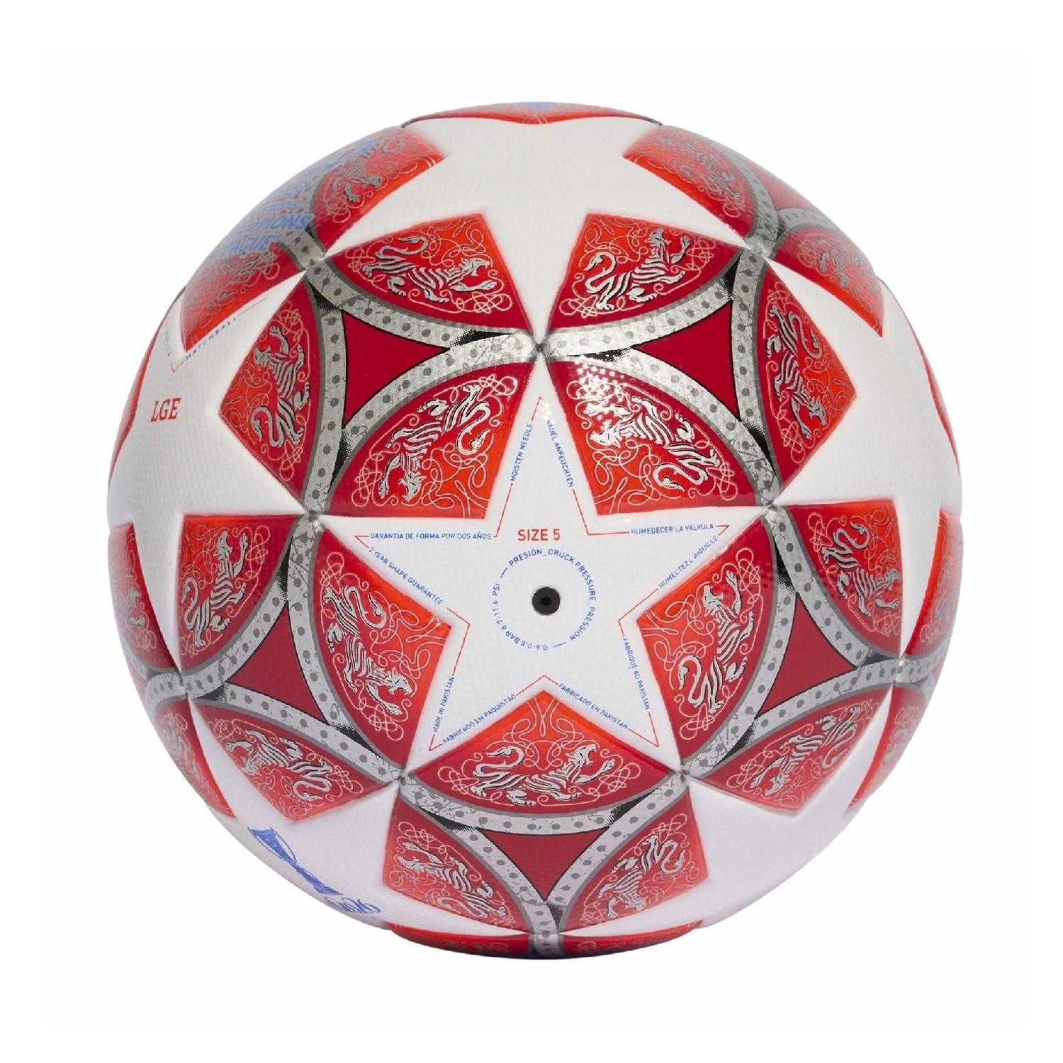White-Red - Back - Adidas Womens-Ladies UEFA Champions League Football