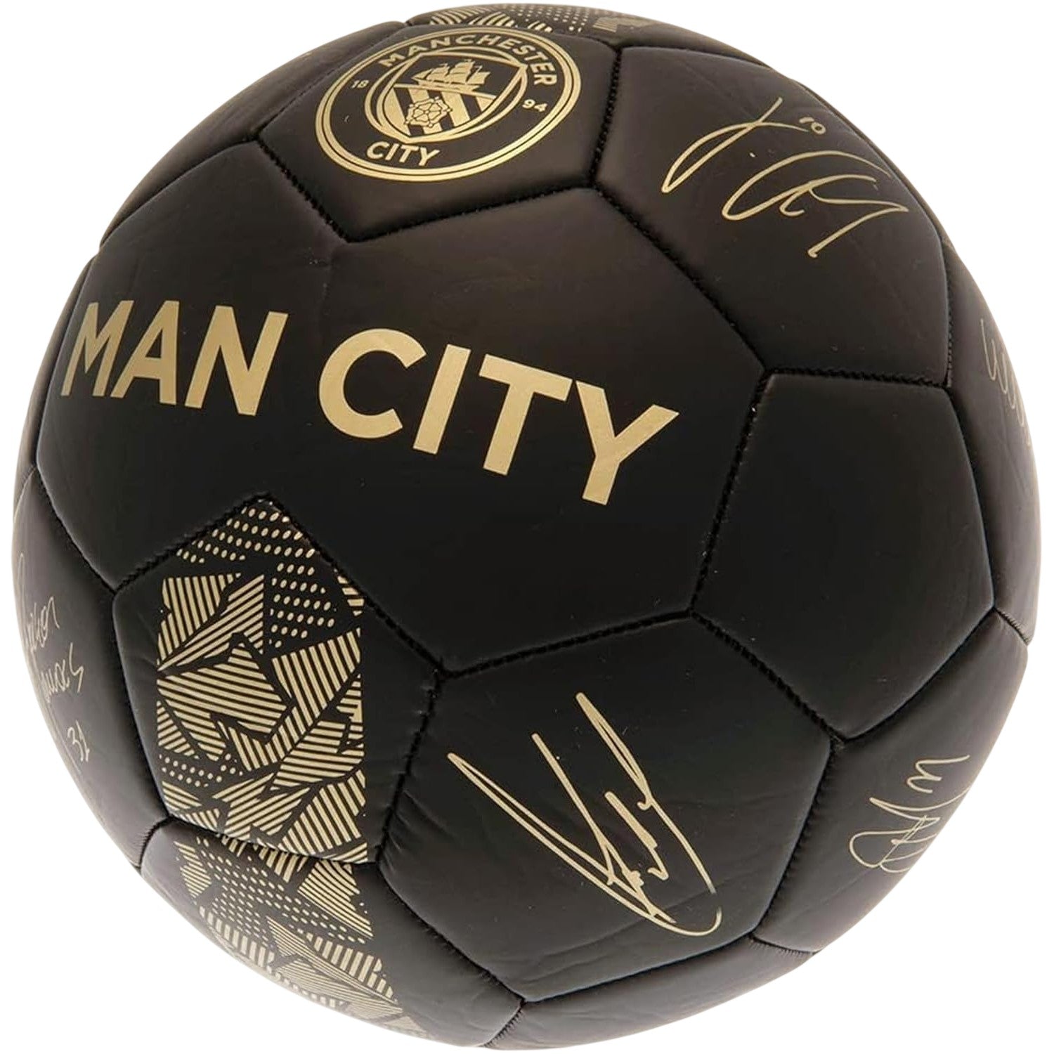 Black - Side - Manchester City FC Team Phantom Lettering Football