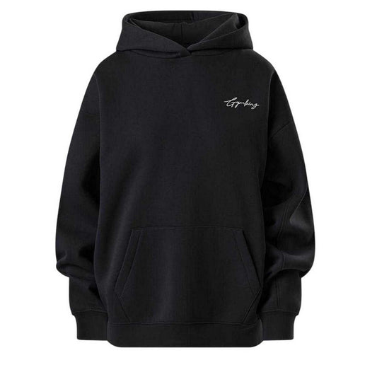 Black - Front - Gym King Unisex Adult Graphic Oversized Hoodie