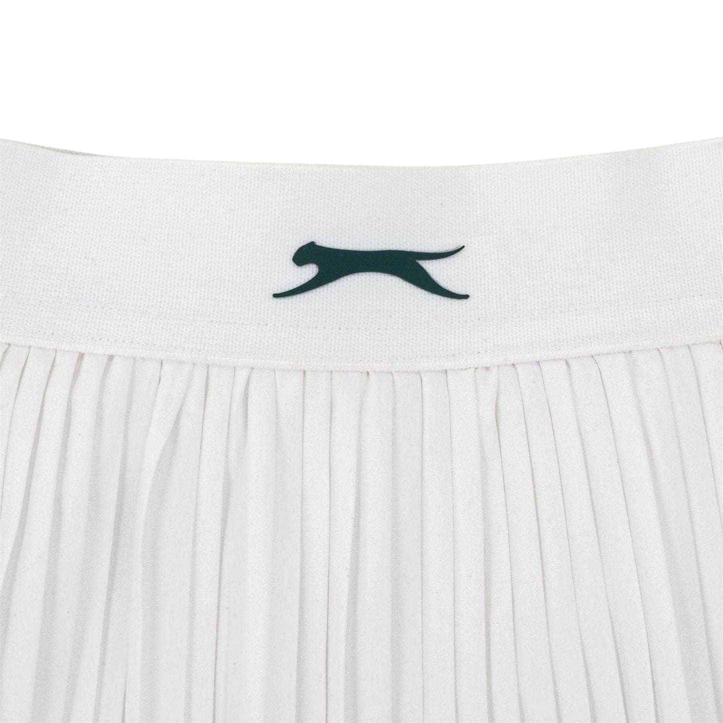 White - Side - Slazenger Girls Logo Micro Pleat Tennis Skirt