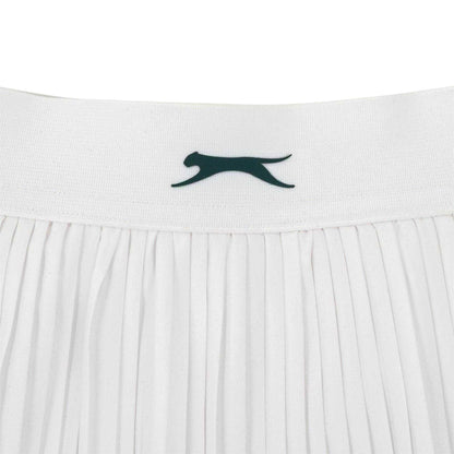 White - Side - Slazenger Girls Logo Micro Pleat Tennis Skirt