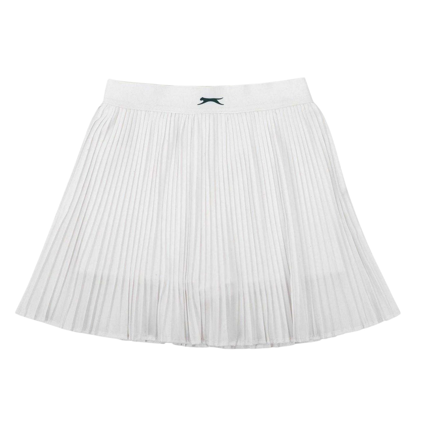 White - Front - Slazenger Girls Logo Micro Pleat Tennis Skirt