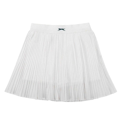 White - Front - Slazenger Girls Logo Micro Pleat Tennis Skirt