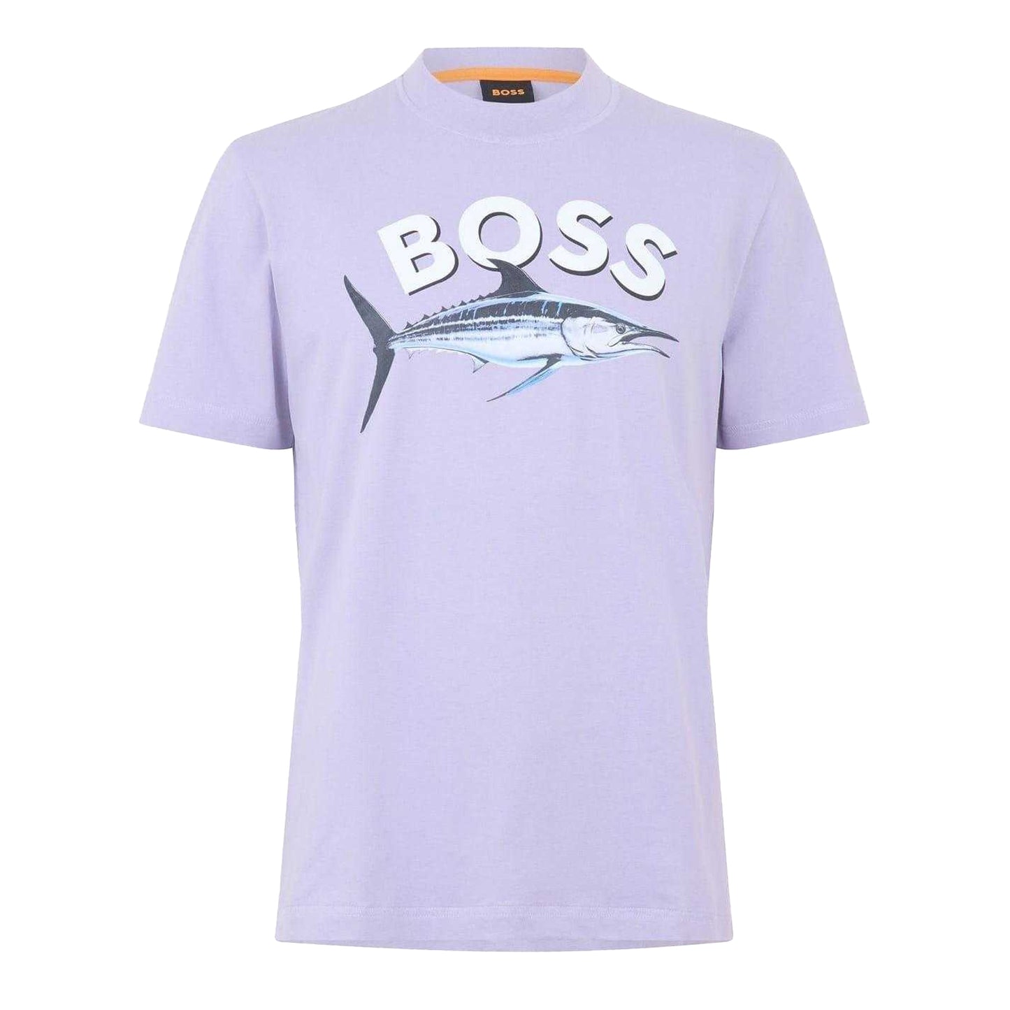 Purple - Front - Boss Mens Fish Cotton T-Shirt