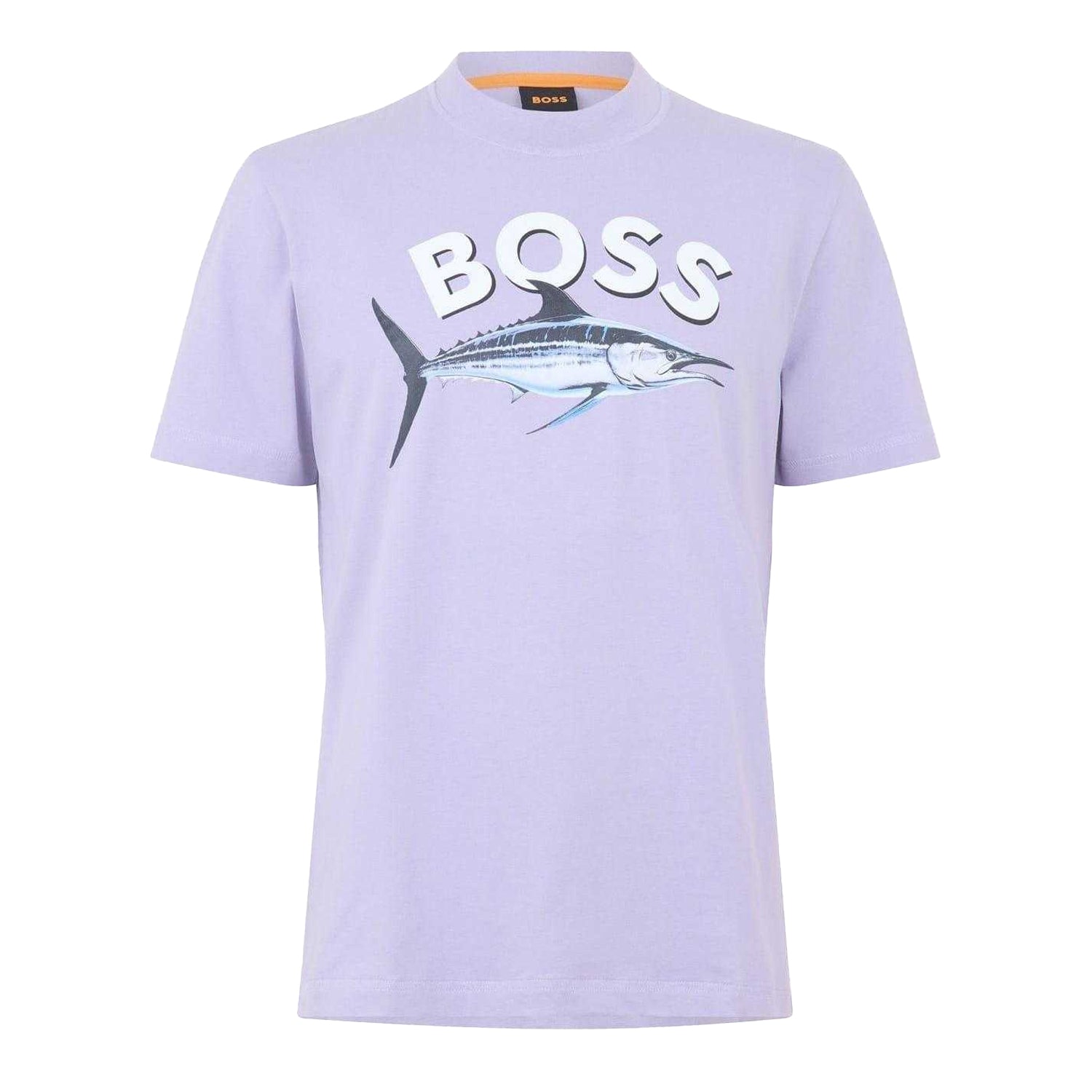 Purple - Front - Boss Mens Fish Cotton T-Shirt