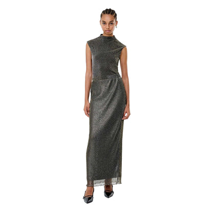 Black - Lifestyle - French Connection Womens-Ladies Tamy Lurex Plisse Maxi Skirt