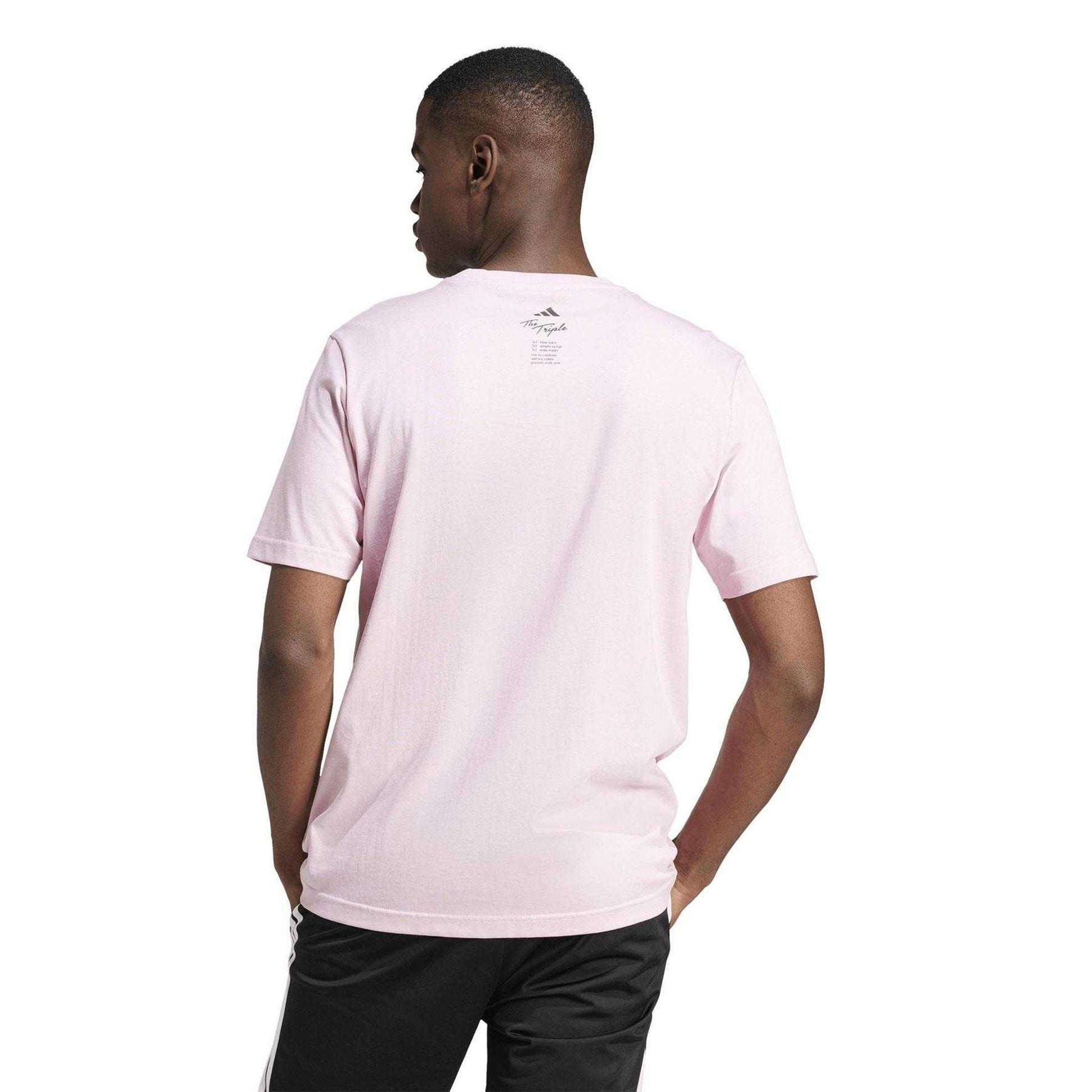 Pink - Side - Adidas Mens Drink Logo T-Shirt