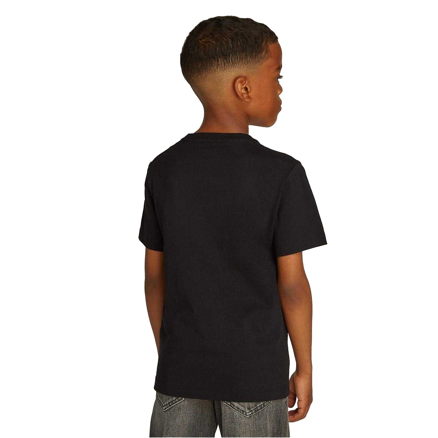 Black - Lifestyle - Calvin Klein Childrens-Kids Jeans Monogram Crew Neck Regular T-Shirt