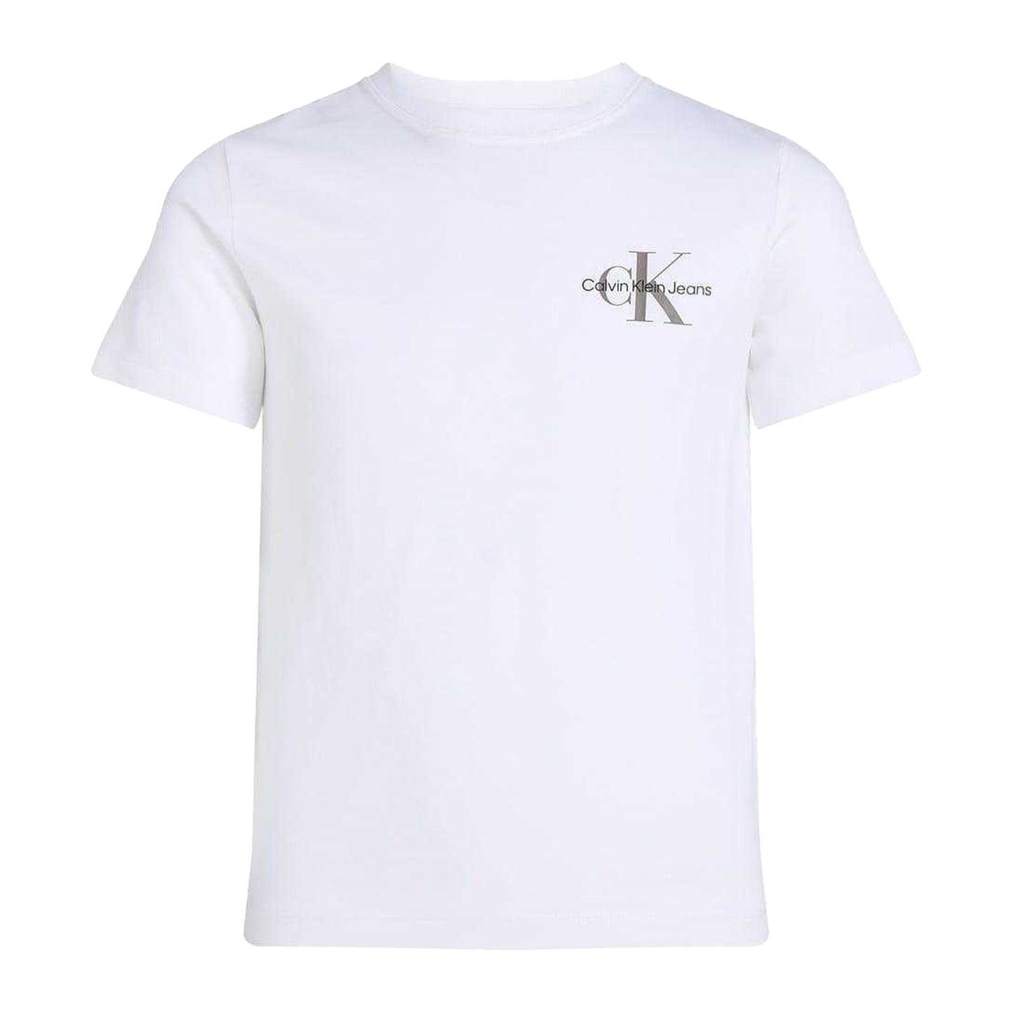 White - Front - Calvin Klein Childrens-Kids Jeans Monogram Crew Neck Regular T-Shirt