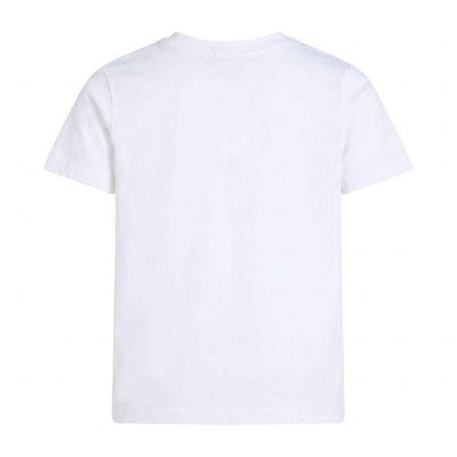 White - Back - Calvin Klein Childrens-Kids Jeans Monogram Crew Neck Regular T-Shirt